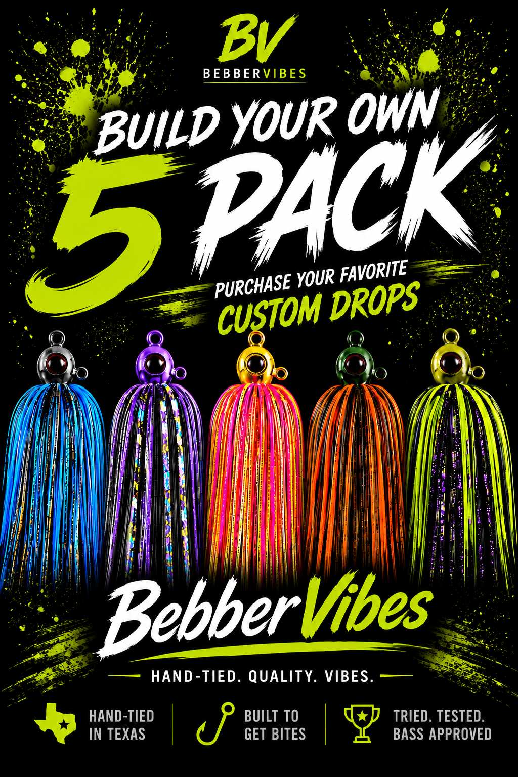 5 Pack Hand-tied Jigs