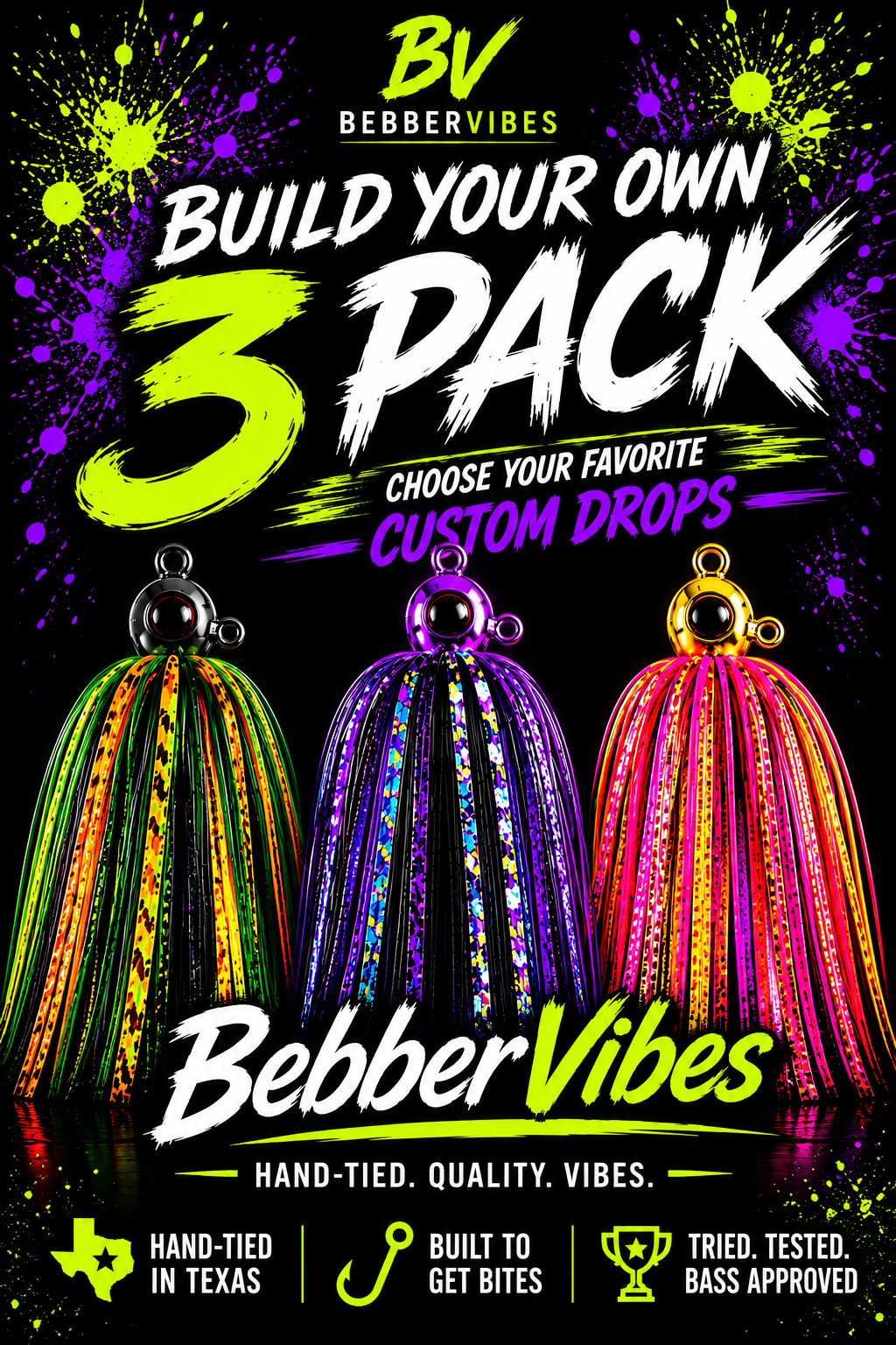3 Pack Hand-tied jigs